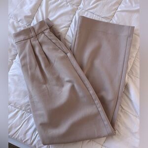 Abercrombie & Fitch Light Tan Wide Leg Trouser